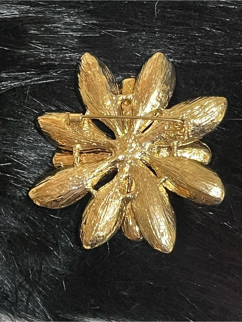 Pink Rhinestone Flower Burst Brooch